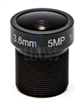 3.6mm, F2.0, 5MP M12 Mount CCTV Lens