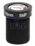 16.0mm, F1.8, 5MP M12 Mount CCTV Lens